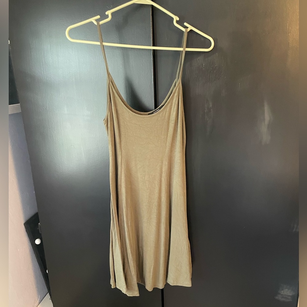 Olive Green Stretchy Skater Dress